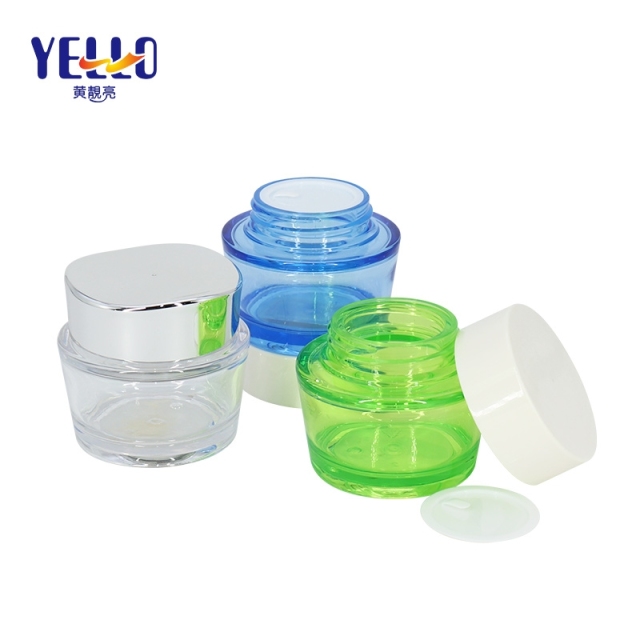 Round Clear Cosmetic Jars 50g For Skin Care / Plastic Cream Containers