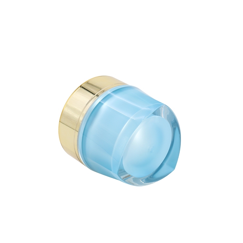 Ocean Blue Empty Cream Container , Acrylic Material Plastic Beauty Containers