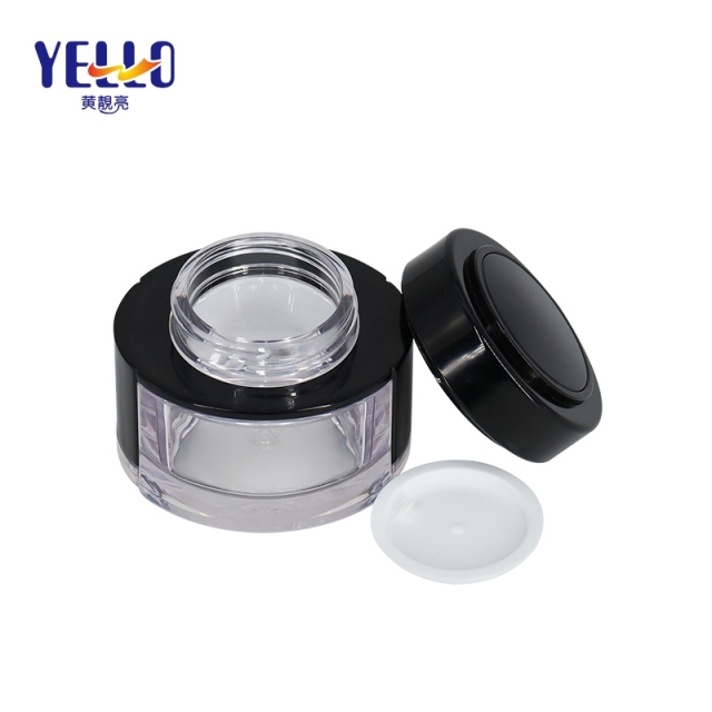 PETG Eco Friendly Cosmetic Cream Jar 50g Customized Color Black Cap