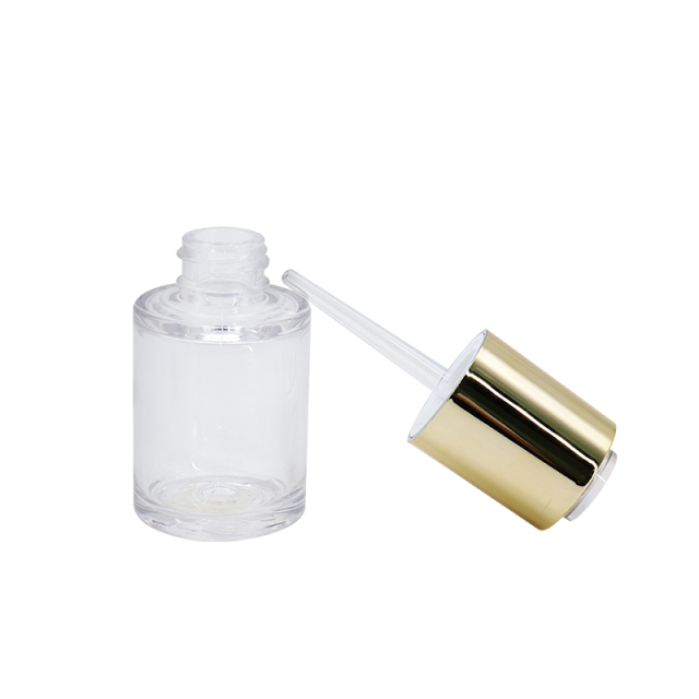 Heavy Wall Cosmetic Dropper Bottles Hot Stamping Printing Screw On Cap