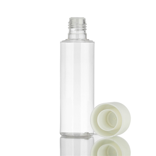 Skincare Empty Toner Bottles With White Screw On Cap Transparent Bottle Body