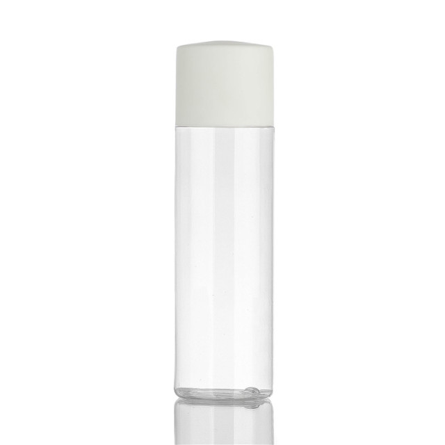 Skincare Empty Toner Bottles With White Screw On Cap Transparent Bottle Body
