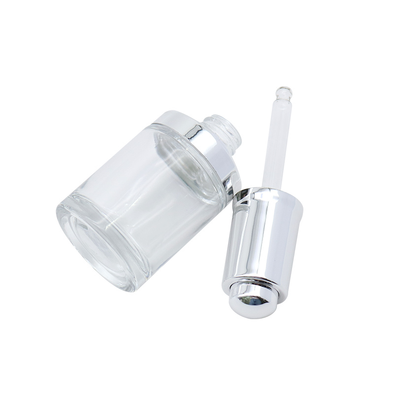 Clear Empty Serum Bottles , Glass Material Essential Oil Dropper Bottles