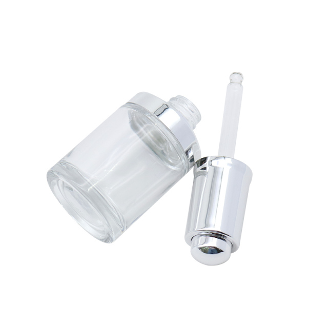 Clear Empty Serum Bottles , Glass Material Essential Oil Dropper Bottles