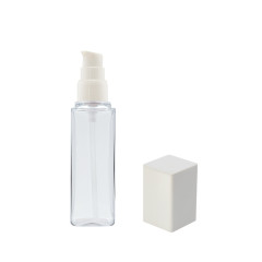 Square Empty Lotion Pump Bottle 35ml 50ml 75ml 120ml PET Material