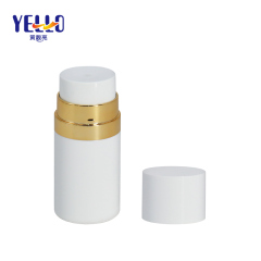 Golden Plating Airless Cosmetic Bottles PCTG Material Pearl White Color