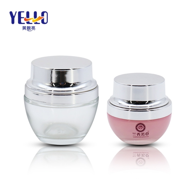 Custom Logo Cosmetic Glass Cream Jar 20g Face Cream Container Scratch Resistant
