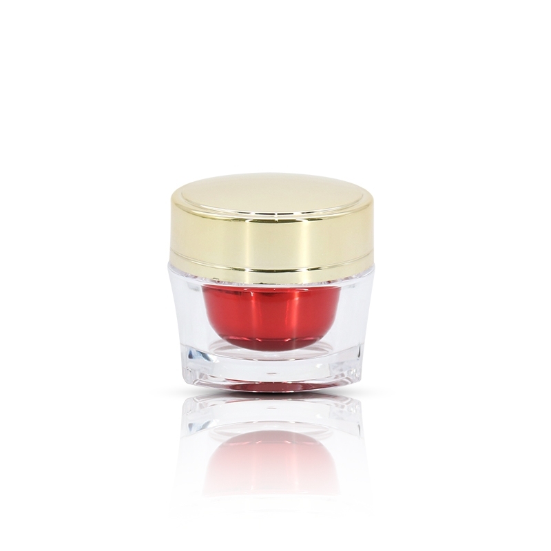 Luxury Double Wall Acrylic Cream Containers 15g With Golden Screw Cap