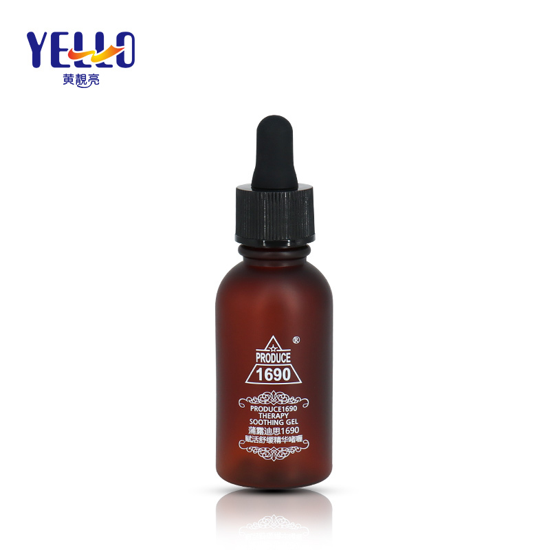 Amber Color Cosmetic Dropper Bottles PET Plastic Material For Essential Oil