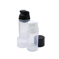 Customized Round Clear Airless Cosmetic Bottles PE Plastic For Lotion Cream