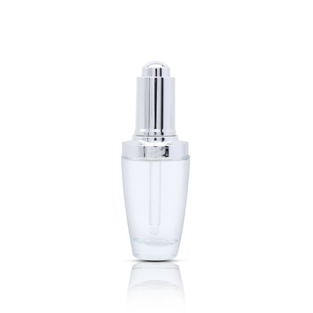 Clear Glass Dropper Bottles With Silver Pump