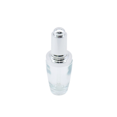 Clear Glass Dropper Bottles With Silver Pump