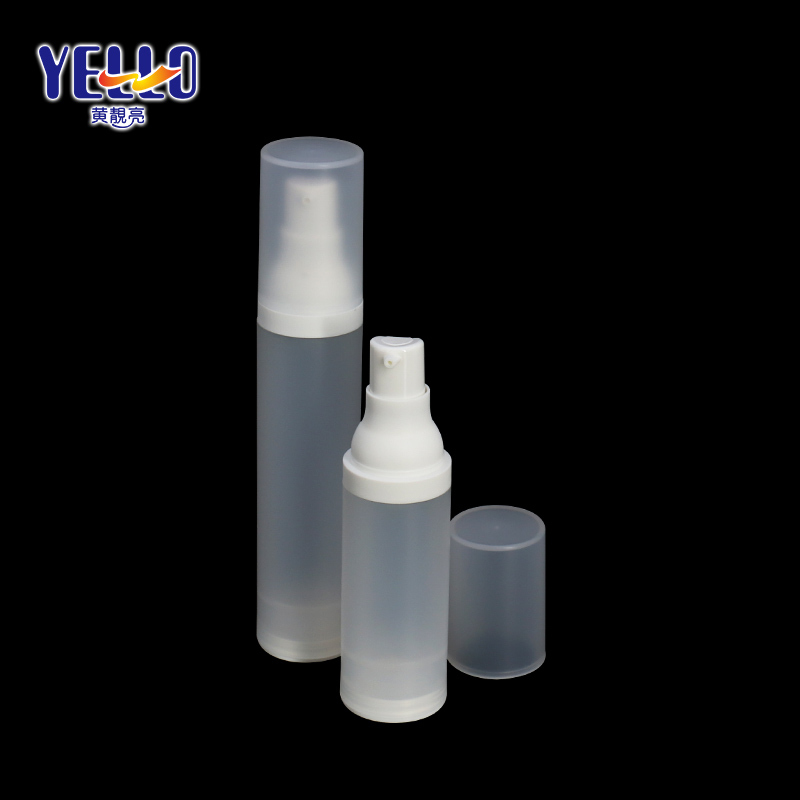 Frosted Airless Cosmetic Lotion Bottle / Cylinder Shape Empty Cosmetic Containers
