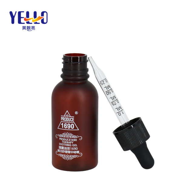 Amber Color Cosmetic Dropper Bottles PET Plastic Material For Essential Oil