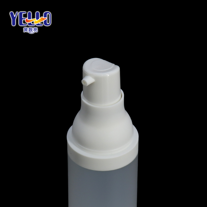 Frosted Airless Cosmetic Lotion Bottle / Cylinder Shape Empty Cosmetic Containers