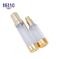 Skincare Cream Airless Cosmetic Bottles Golden Pump Customized Color