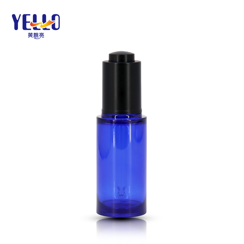 Clear Blue Cosmetic Serum Bottle With Dropper PETG Eco - Friendly Material