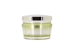 Acrylic Cosmetic Cream Jar Double Wall With Silver Plating Cap