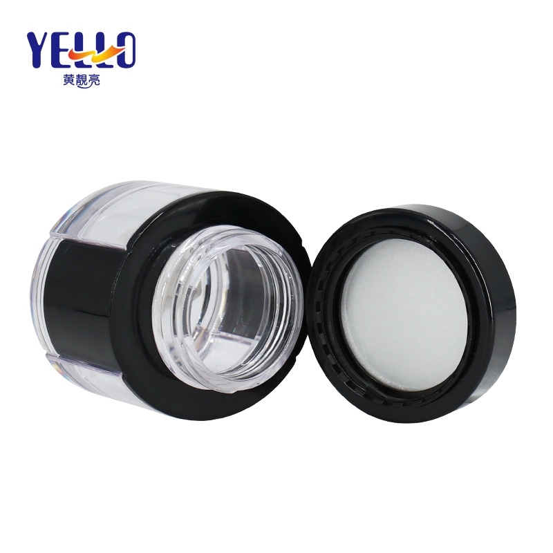 PETG Eco Friendly Cosmetic Cream Jar 50g Customized Color Black Cap