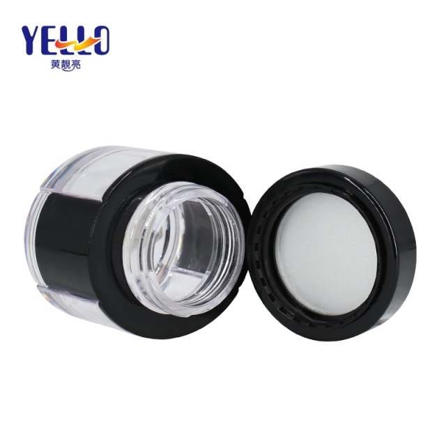 PETG Eco Friendly Cosmetic Cream Jar 50g Customized Color Black Cap