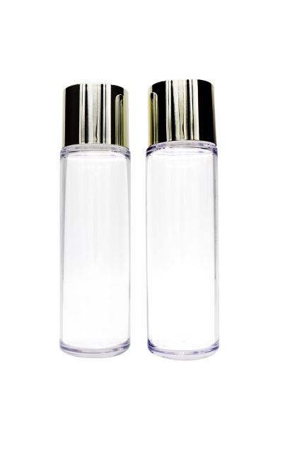 Refillable Cosmetic PET Empty Toner Bottles High Transparent Black Cap