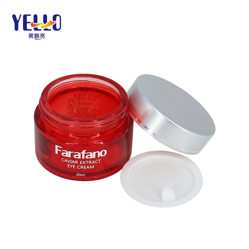 Luxury Round Cosmetic Glass Cream Jars , Glass Lotion Jars For Skin Care