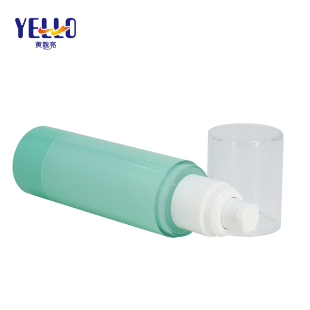 AS Plastic Cosmetic Airless Pump Bottles 80ml Green Color For Liquid Foundation