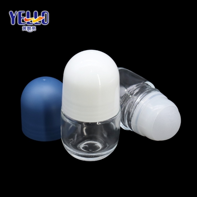 Empty Round 50ml Glass Roll On Deodorant Bottles With Private Logo