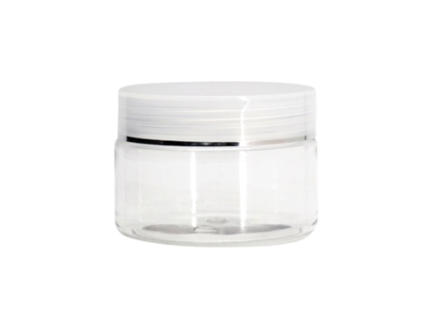 Clear Plastic Cosmetic Jars For Cream , Wide Mouth Cosmetic Container