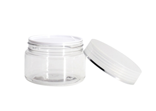 Clear Plastic Cosmetic Jars For Cream , Wide Mouth Cosmetic Container