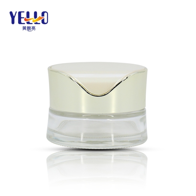 Luxury Clear / Opaque Cosmetic Cream Jar Anti Bacterial Glass Material