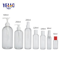 Round Shoulder Clear Plastic Empty Shampoo Bottles / Small Lotion Bottle
