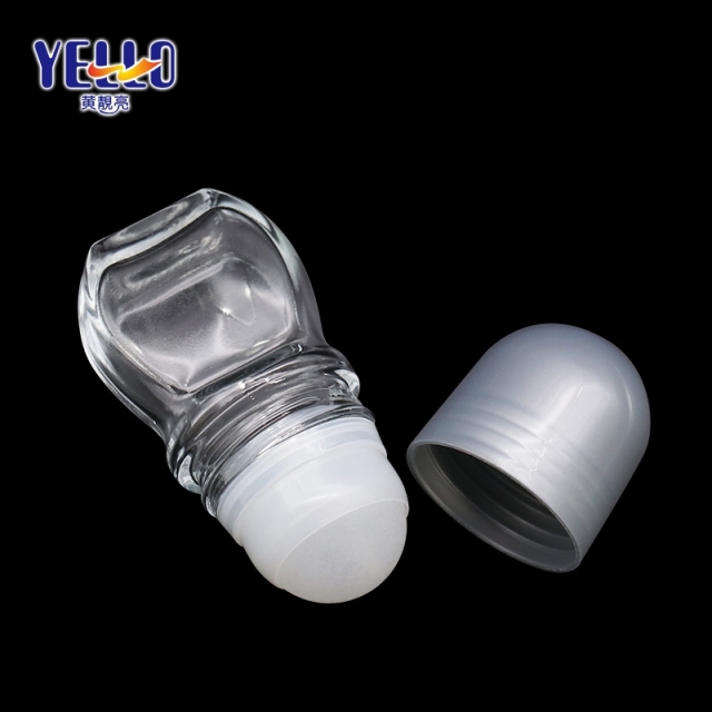 Custom Made Plastic Cosmetic Container , Empty Clear Roller Ball Jar Hot Stamping