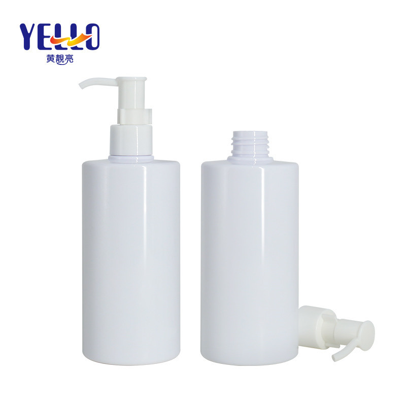 White Clear Cylinder Shampoo Dispenser Lotion Pump Sanitizer Bottles