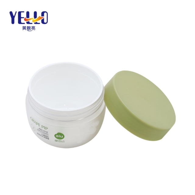White Hair Cream Jars With Special Shape PET Plastic Material