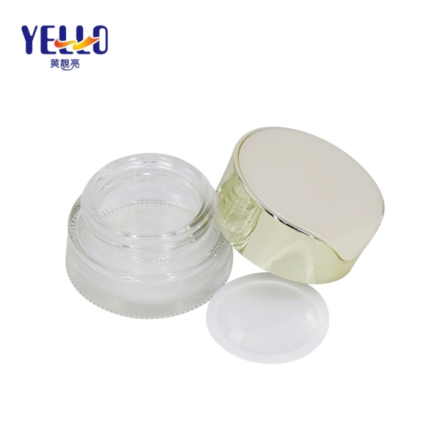 Luxury Clear / Opaque Cosmetic Cream Jar Anti Bacterial Glass Material