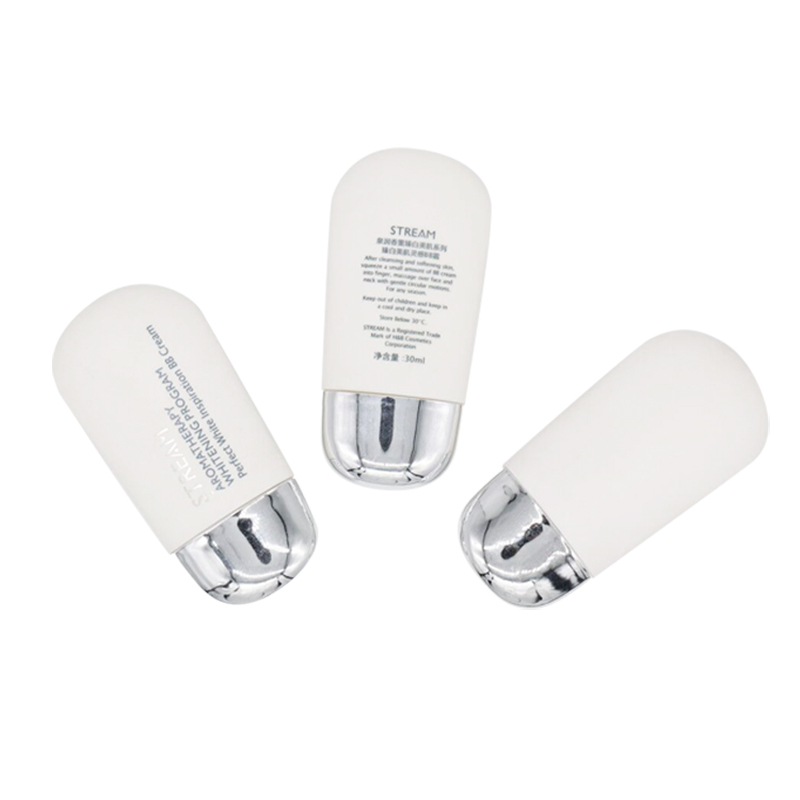 Silk Printing White HDPE Plastic Cosmetic Container 120MM Height 30Ml