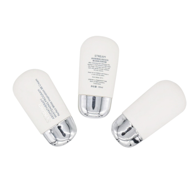 Silk Printing White HDPE Plastic Cosmetic Container 120MM Height 30Ml