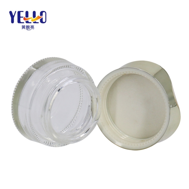 Luxury Clear / Opaque Cosmetic Cream Jar Anti Bacterial Glass Material