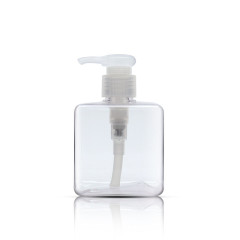 Transparent Square Empty Hand Wash Bottle PETG Material With Lotion Pump