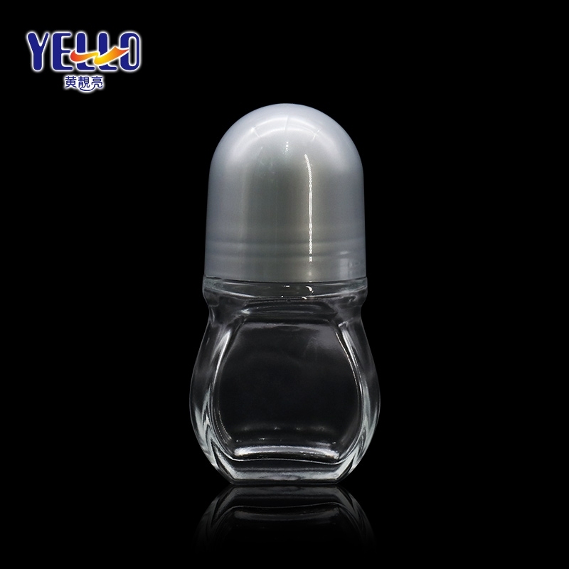 Custom Made Plastic Cosmetic Container , Empty Clear Roller Ball Jar Hot Stamping