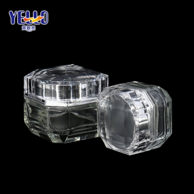 Clear Glass Cream Jars , Beautiful Glass Jars Hot Stamping Printing