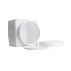 White 500ml Empty Plastic Square Cream Jar For Cosmetic Packaging