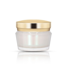 White Luxury Acrylic Lotion Bottle 30ml 50ml 80ml 100ml With Gold Pump