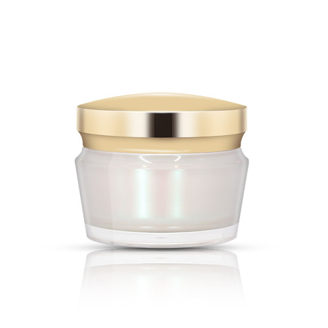 White Luxury Acrylic Lotion Bottle 30ml 50ml 80ml 100ml With Gold Pump