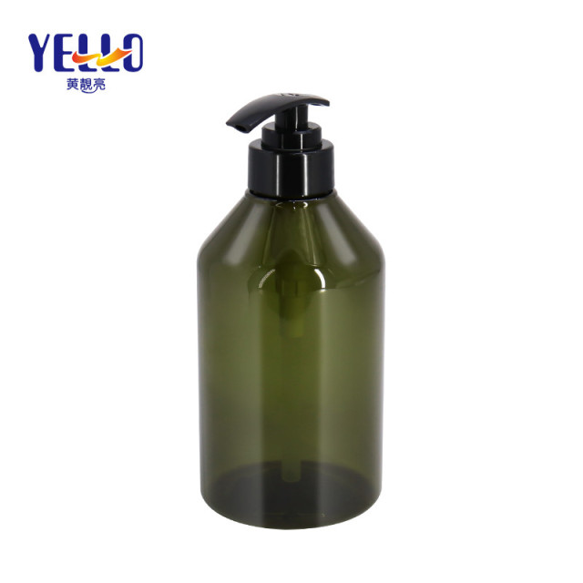 Clear Green Plastic Shampoo Bottle , 500ml Hand Sanitizer Lotion Bottle