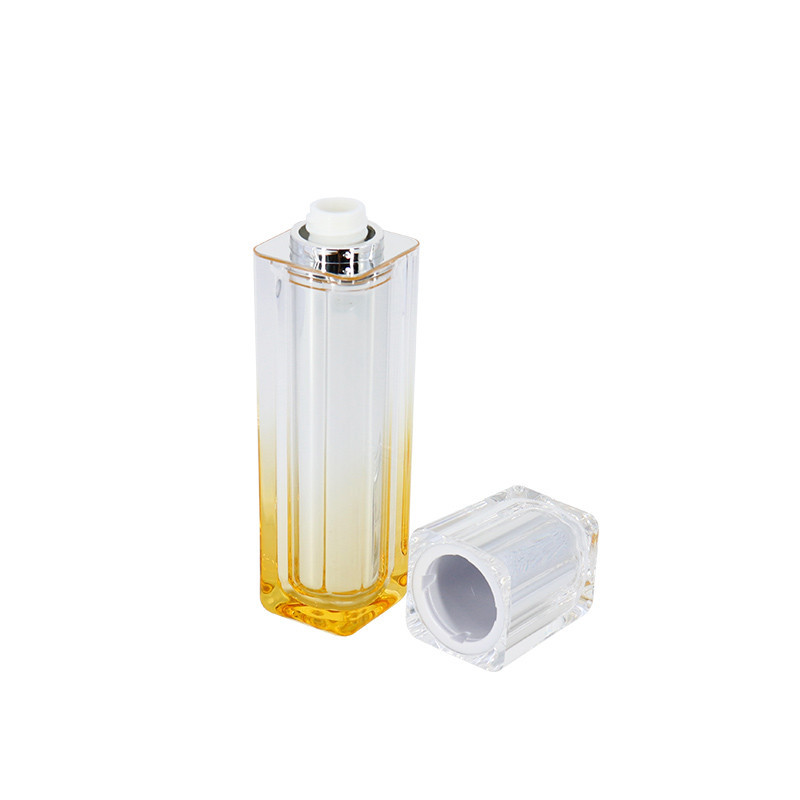 Elegant Square Acrylic Lotion Bottle 50ml Custom Color With Screw Cap