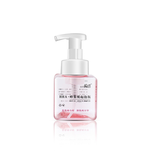 Pink Color Clear Empty Shampoo Bottles PETG Square Hand Wash Bottle With Pump