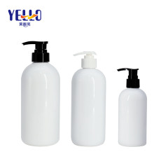 White Round Empty Shampoo Bottles , 500ml PET Plastic Hand Wash Bottle