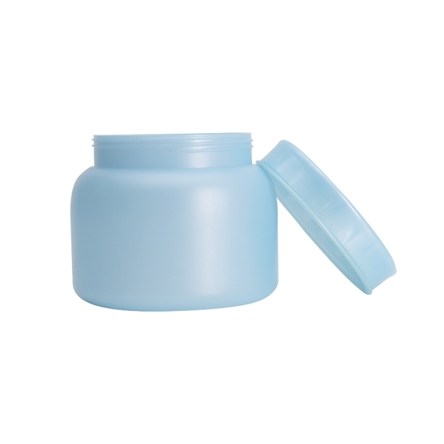 Hair Mask Plastic Cosmetic Jars , Light Blue Cosmetic Cream Container